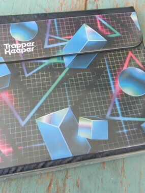 Trapper Keeper Binder Portfolio 3D Shapes Vintage Style Retro 80s 90s Mead